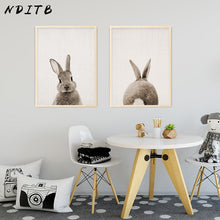 Load image into Gallery viewer, Rabbit Bunny Butt Tail Canvas Art Poster Woodland Baby Animal Nursery Print Painting
