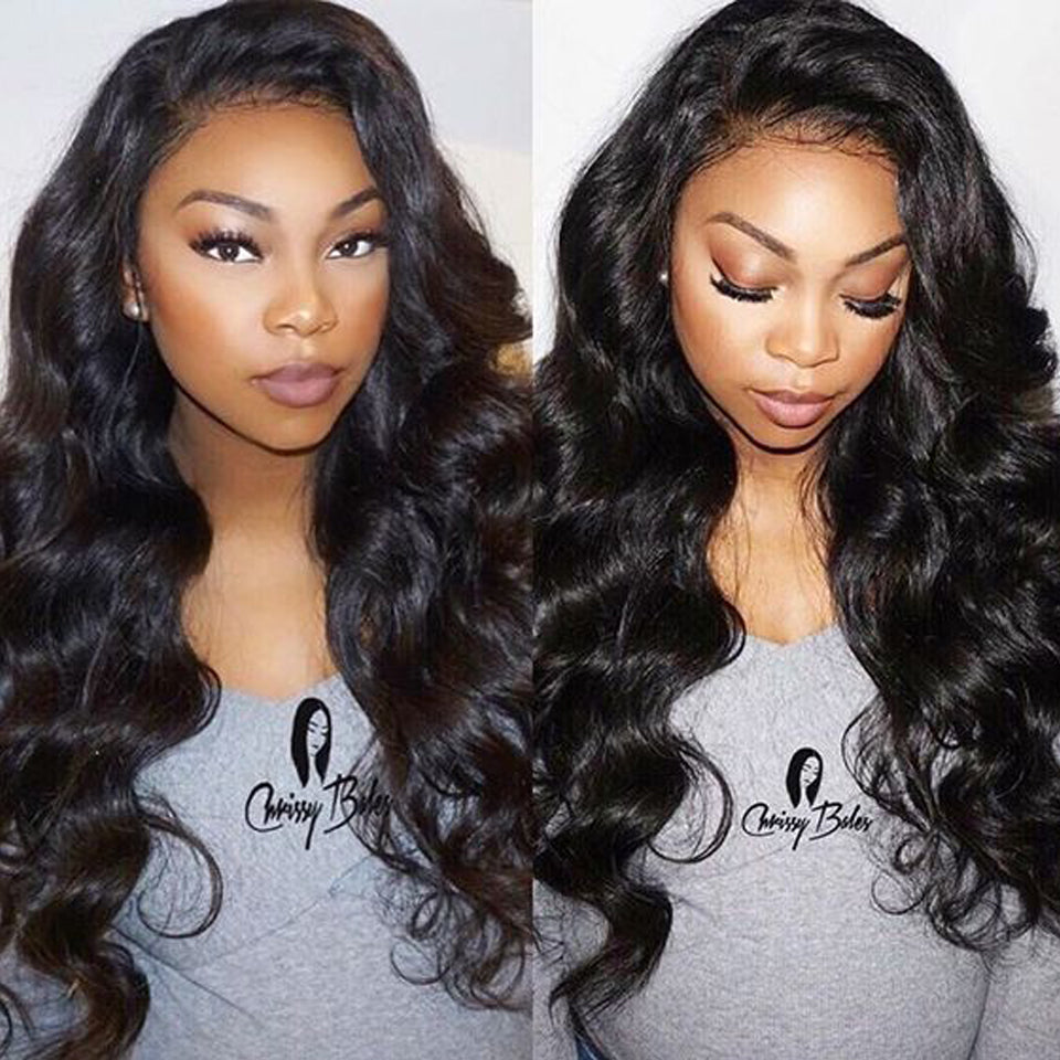 Lace Front Human Hair Wigs For Women 150% Density Pre Plucked With Baby Hair Black Body Wave Remy Indian Lace Wig Beauty Lueen