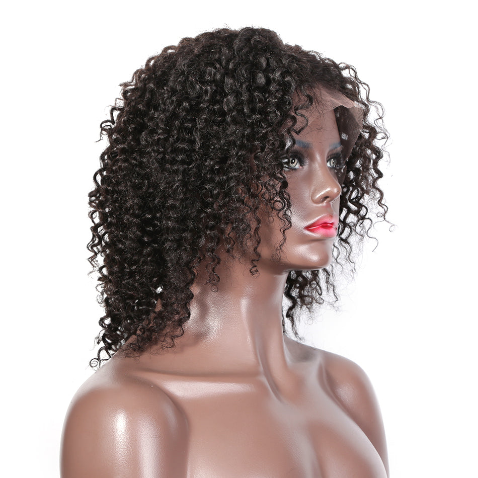 Luvin Deep Wave Short Glueless Lace Front Human Hair BOB Wigs With Baby Hair  Brazilian Remy Curly Hair Wigs Bleached Knots