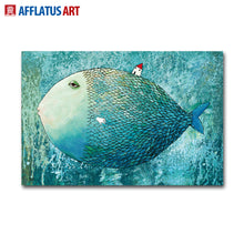 Load image into Gallery viewer, AFFLATUS Fish Nordic Poster Canvas Painting Watercolor Wall Art Posters And Prints
