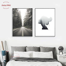 Load image into Gallery viewer, Nordic Posters And Prints Canvas Painting Poster, Forest Landscape Wall Pictures
