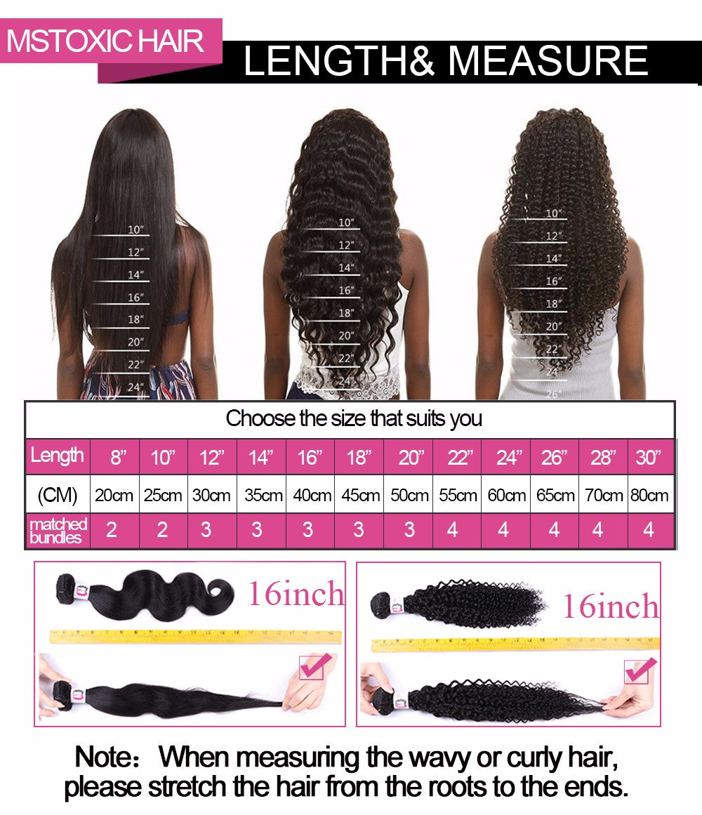 Mstoxic Afro Kinky Curly Bundles With Closure Non-Remy Human Hair Bundles With Closure Brazilian Hair Weave Bundles With Closure