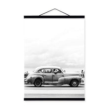Load image into Gallery viewer, Sea Beach Tree Landscape Vintage Car Wooden Framed Poster Prints Scandinavian Wall Art Picture Home Decor Canvas Painting Scroll
