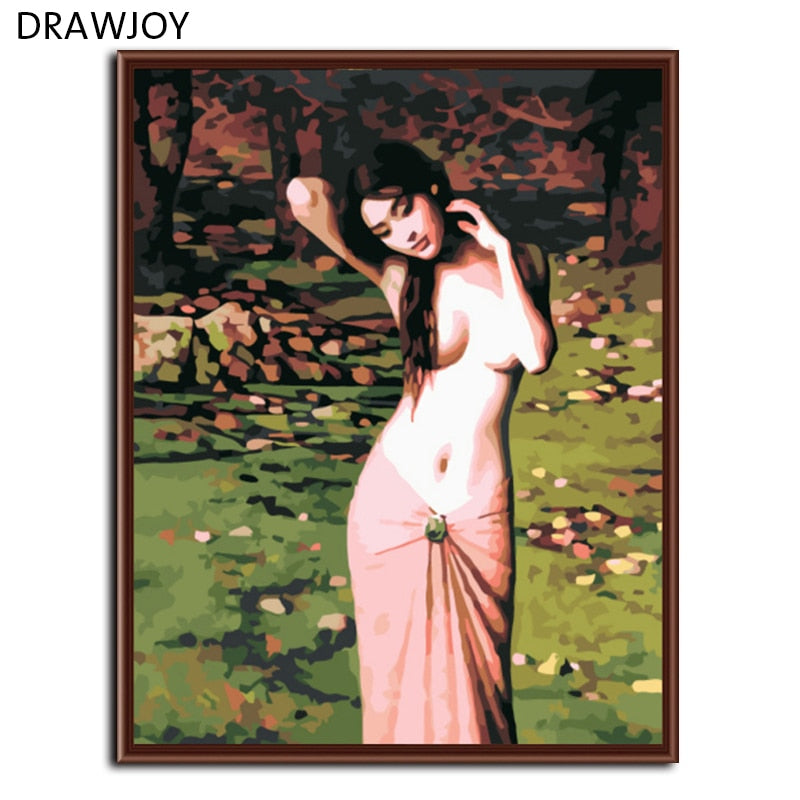 DRAWJOY Sexy Lady  Framed Picture DIY Painting By Numbers Acrylic Painting On Canvas Oil Painting Home Decor For Living Room