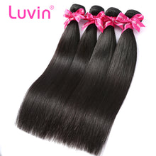 Load image into Gallery viewer, Luvin Virgin Hair Weave Peruvian hair Bundles With Closure Human Hair 4 Bundles With Frontal Closure Straight Hair Extension
