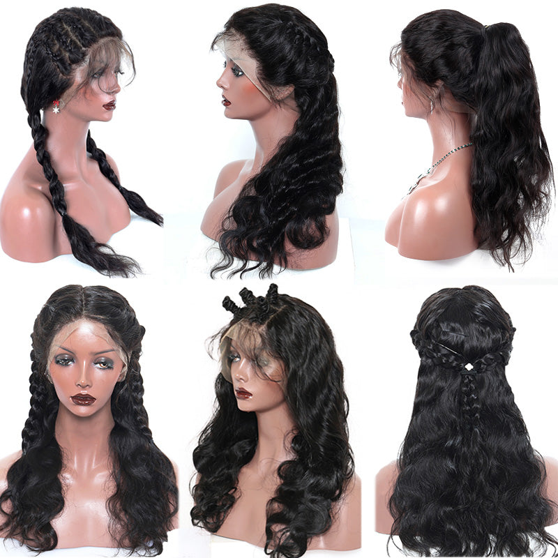 360 Lace Frontal Wig Pre Plucked With Baby Hair 150% Density Brazilian Body Wave Lace Front Human Hair Wigs Remy Prosa
