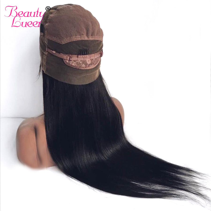 360 Lace Frontal Human Hair Wigs For Women Pre Plucked 150% Density Remy Brazilian Straight Lace Frontal Hair Wig Bleached Knots