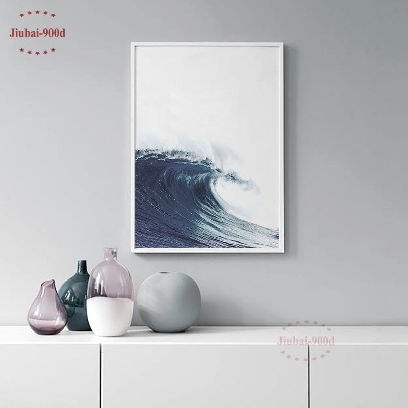 Seascape Poster Canvas Painting Sea Wave Wall Pictures For Living Room