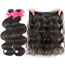 Load image into Gallery viewer, Luvin Cheap Brazilian Hair Weave Bundles Body Wave Human Hair 3 4 Bundles With Closure Wavy And Lace Closure Remy Hair Extension
