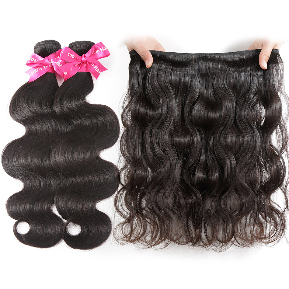 Luvin Cheap Brazilian Hair Weave Bundles Body Wave Human Hair 3 4 Bundles With Closure Wavy And Lace Closure Remy Hair Extension