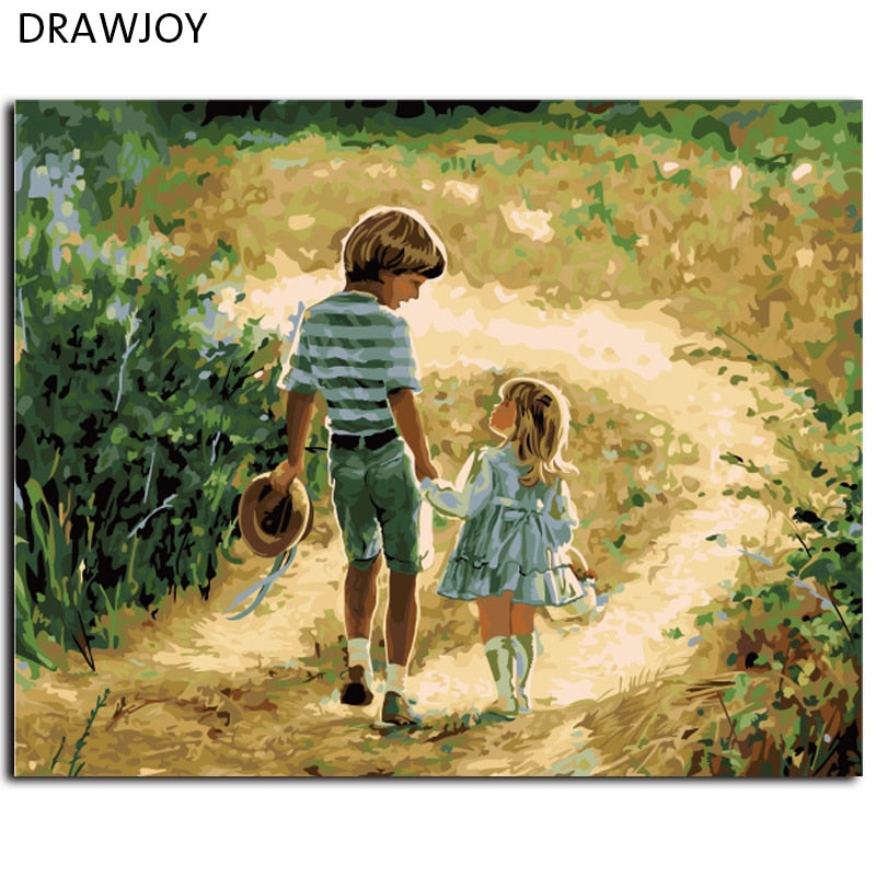 Framed Picture Painting By Numbers DIY Canvas Oil Painting Home Decor For Children's Living Room Decor Wall Art 40*50cm G027