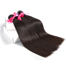 Load image into Gallery viewer, Luvin Cheap Brazilian Hair Weave Bundles Straight Hair Human Hair 3 4 Bundles With Closure 4x4 Lace Closure Remy Hair Extension

