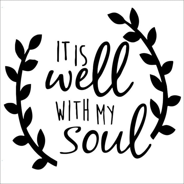 It is well with my soul quotes vinyl wall sticke Car Stickers Decal God faith Jesus salvation hope decor bedroom decorative word