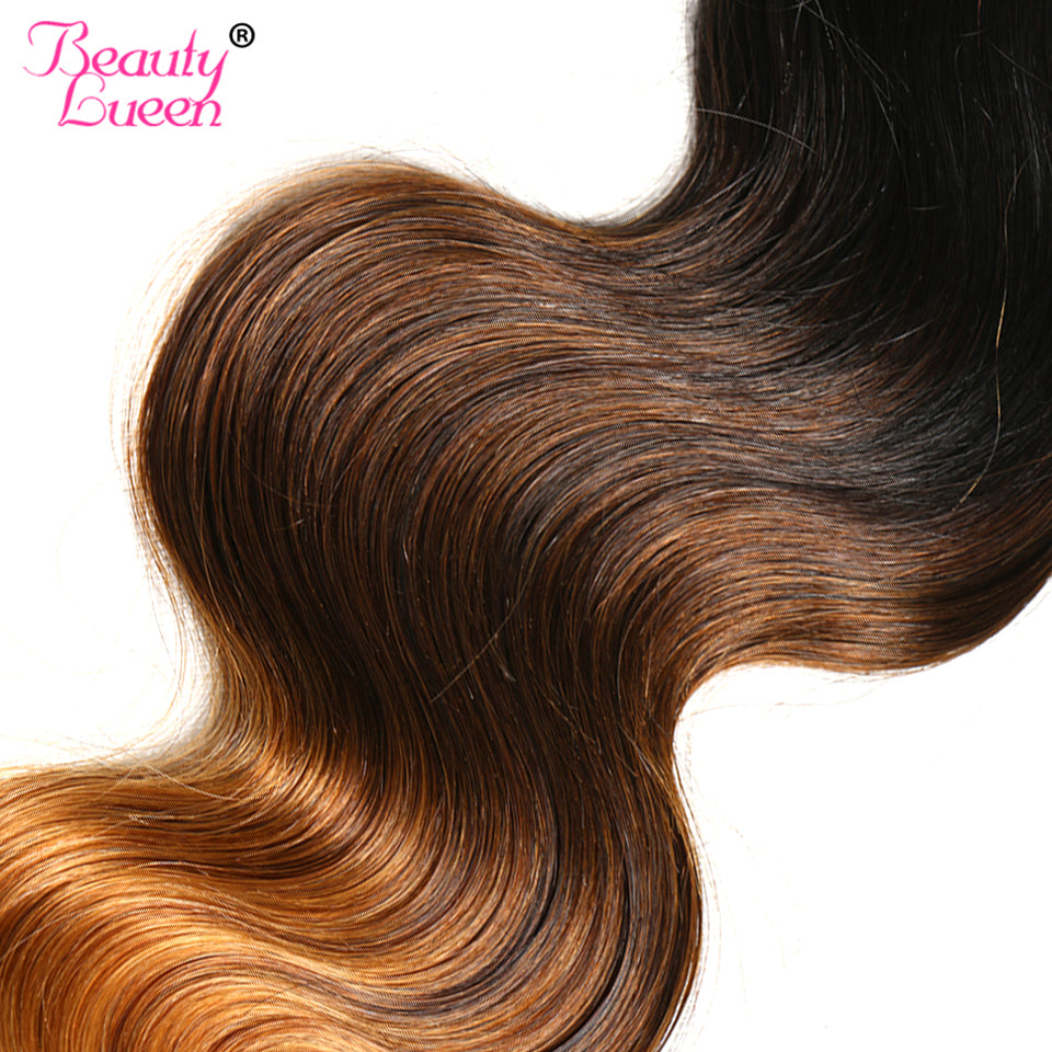 Malaysian Body Wave 4 Bundles Deal Ombre Hair Bundles 100% Human Hair Weave Bundles 1b/4/30 Non Remy Beauty Lueen Hair Weaving