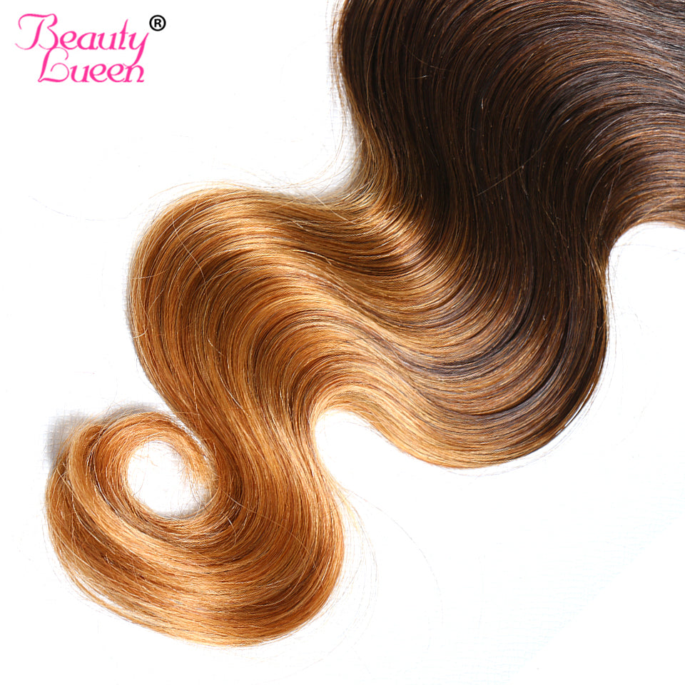 Malaysian Body Wave 4 Bundles Deal Ombre Hair Bundles 100% Human Hair Weave Bundles 1b/4/30 Non Remy Beauty Lueen Hair Weaving
