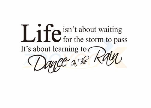 life isn't about waiting Inspirational quote wall decal 8016 decorative vinyl wall sticker Dance in the rain