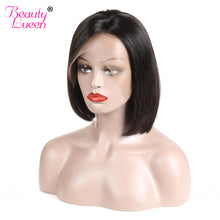 Load image into Gallery viewer, Short Bob Lace Front Human Hair Wigs With Baby Hair 8-14 Straight Brazilian Remy Hair Wigs For Black Women With Pre Plucked
