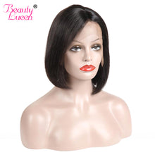 Load image into Gallery viewer, Short Bob Lace Front Human Hair Wigs With Baby Hair 8-14 Straight Brazilian Remy Hair Wigs For Black Women With Pre Plucked
