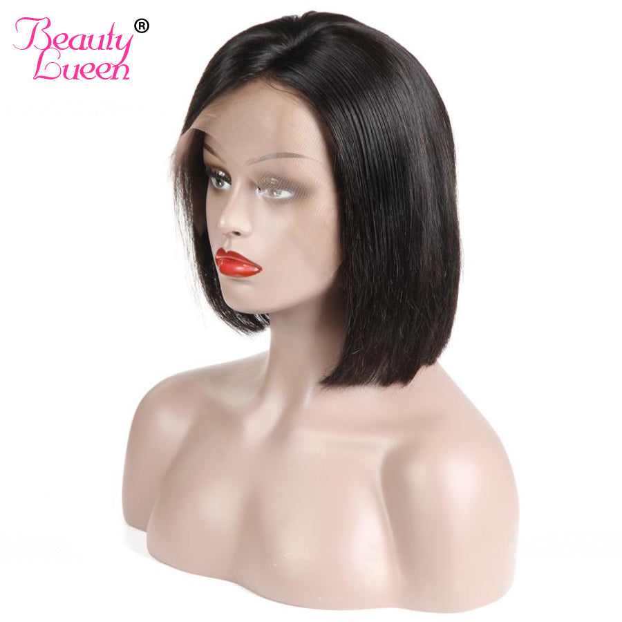 Short Bob Wigs Brazilian Remy Hair Straight Lace Front Human Hair Wigs For Black Women Pre Plucked 1B And Light Brown Color