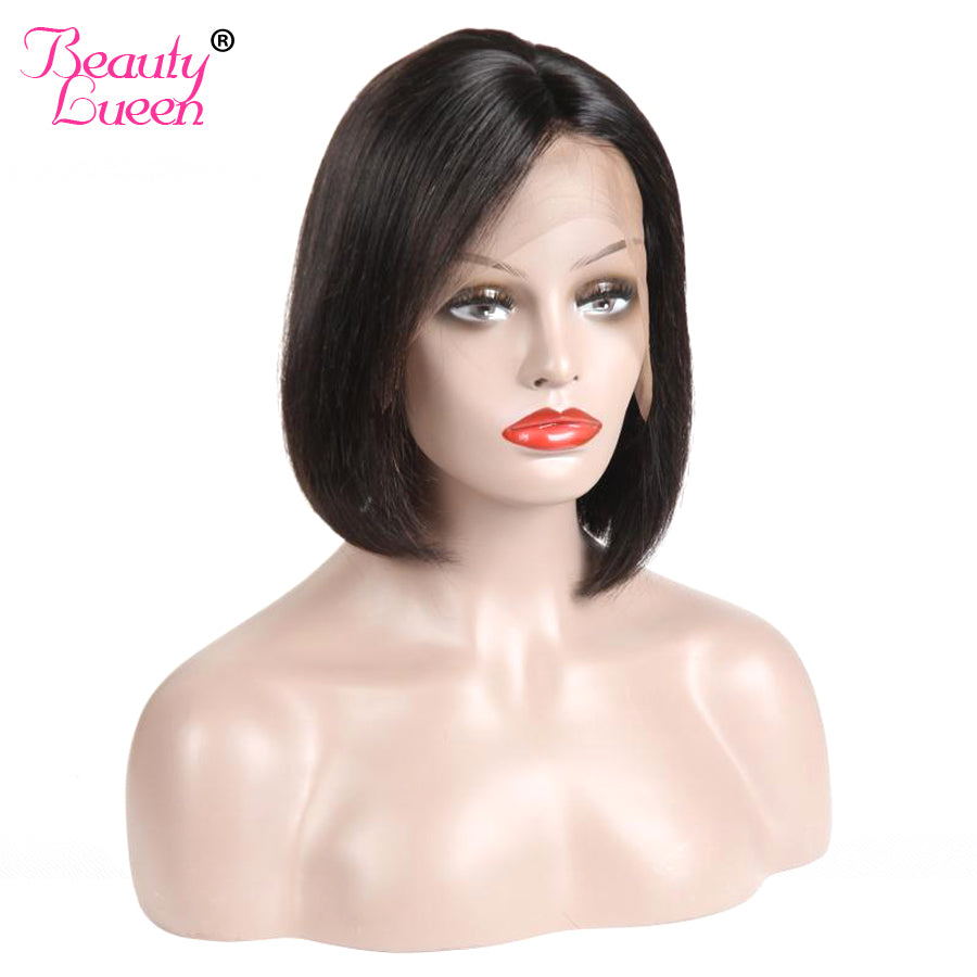 Short Bob Wigs Brazilian Remy Hair Straight Lace Front Human Hair Wigs For Black Women Pre Plucked 1B And Light Brown Color