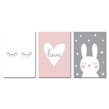 Load image into Gallery viewer, Rabbit Heart Nursery Wall Art Canvas Painting Cartoon Posters and Prints Decorative
