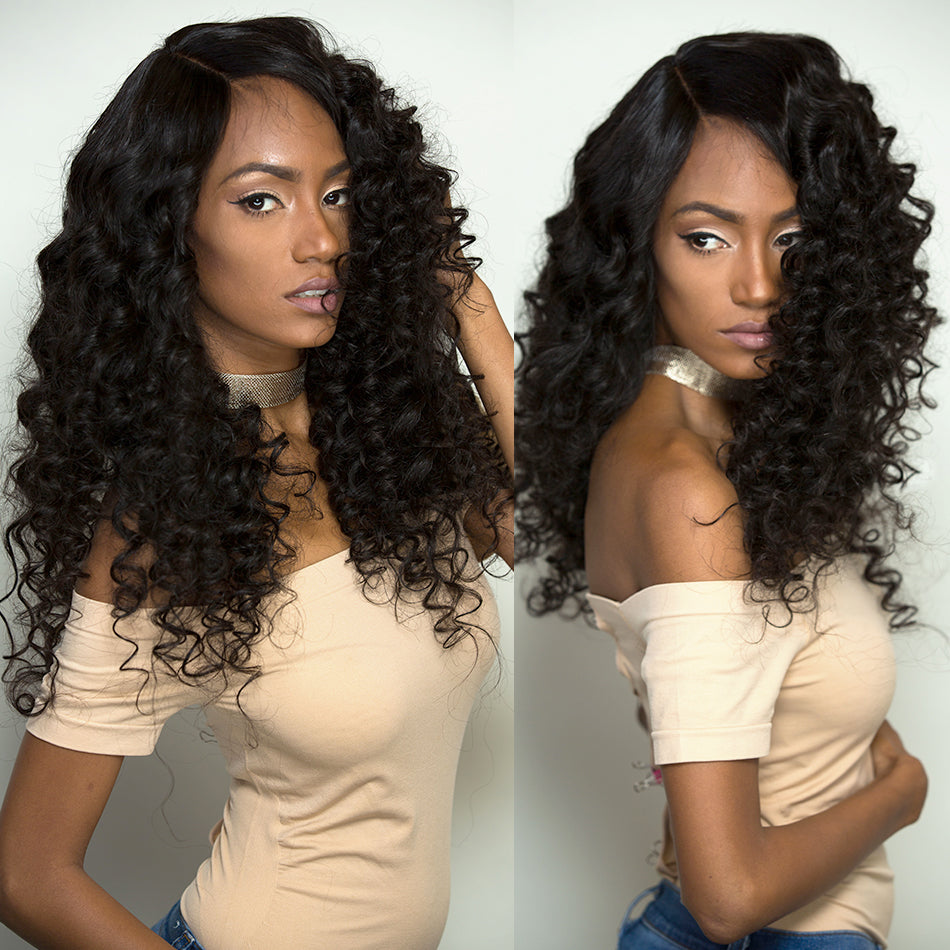 Glueless Bob Lace Front Human Hair Wigs Loose Wave Peruvian Remy Hair Lace Frontal Wigs For Black Women With Baby Hair
