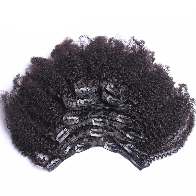 Clip In Human Hair Extensions 4B 4C Mongolian Afro Kinky Curly Clip Ins Remy Human Hair Full Head 7Pcs Prosa Hair Products