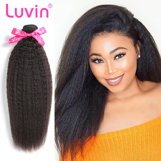 Luvin Brazilian Virgin Hair Kinky Straight Hair 100% Unprocessed Human Hair Weave Bundles Free Shipping
