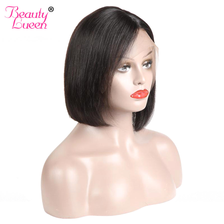 Glueless Short Bob Wigs Peruvian Remy Hair Straight Lace Front Human Hair Wigs For Black Women Pre Plucked 1B Light Brown #4