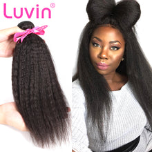 Load image into Gallery viewer, Luvin Peruvian Virgin Hair Kinky Straight Hair 100% Unprocessed Human Hair Weave Bundles Free Shipping
