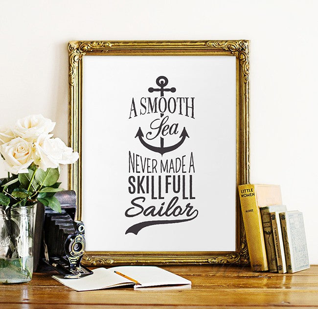Anchor Inspiration Quote Canvas Art Print Poster, Wall Pictures for Home Decoration, Frame not include FA322