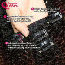 Load image into Gallery viewer, 1B /4/27  Afro Kinky Curly Clip In Human Hair Extensions 8 Pcs/Set Clips 4B 4C Mongolian Ombre Human Hair Dreaming Queen Remy
