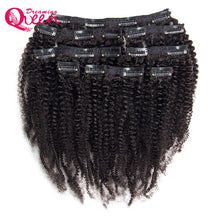 Load image into Gallery viewer, 4B 4C Mongolian Afro Kinky Curly Clip In Human Hair Extensions 8 Pcs/Set Clips 100% Human Natural Hair Dreaming Queen Remy Hair
