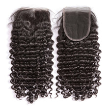 Load image into Gallery viewer, Luvin Brazilian Deep Wave Human Hair Weave 3 4 Bundles With Closure Curly Remy Hair Extension Cheap Bundles of Hair with Closure
