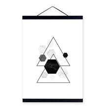 Load image into Gallery viewer, Abstract Black and White Geometric Marble Posters Prints Wooden Framed Canvas Painting Nordic Home Decor Wall Art Picture Scroll
