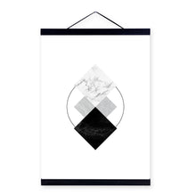 Load image into Gallery viewer, Abstract Black and White Geometric Marble Posters Prints Wooden Framed Canvas Painting Nordic Home Decor Wall Art Picture Scroll
