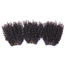 Load image into Gallery viewer, 3 Bundles Bohemian Style Short Afro Kinky Curly Hair Wefts 8 Inches Ombre Blended Hair Weaves
