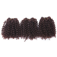 Load image into Gallery viewer, 3 Bundles 8Inches Short Afro Kinky Curly Hair Extensions Blended Hair Weaves Ombre Hair Wefts

