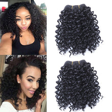 Load image into Gallery viewer, 3 Bundles Short Afro Kinky Curly Hair Bundles Hair Wefts Blended Bohemian Style 8 Inches Ombre Hair Weaves
