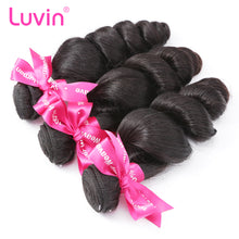 Load image into Gallery viewer, Luvin Brazilian Hair Weave 3 4 Bundles With Closure Loose Wave 100% Remy Human Hair Lace Closure Bleached Knots Free Shipping
