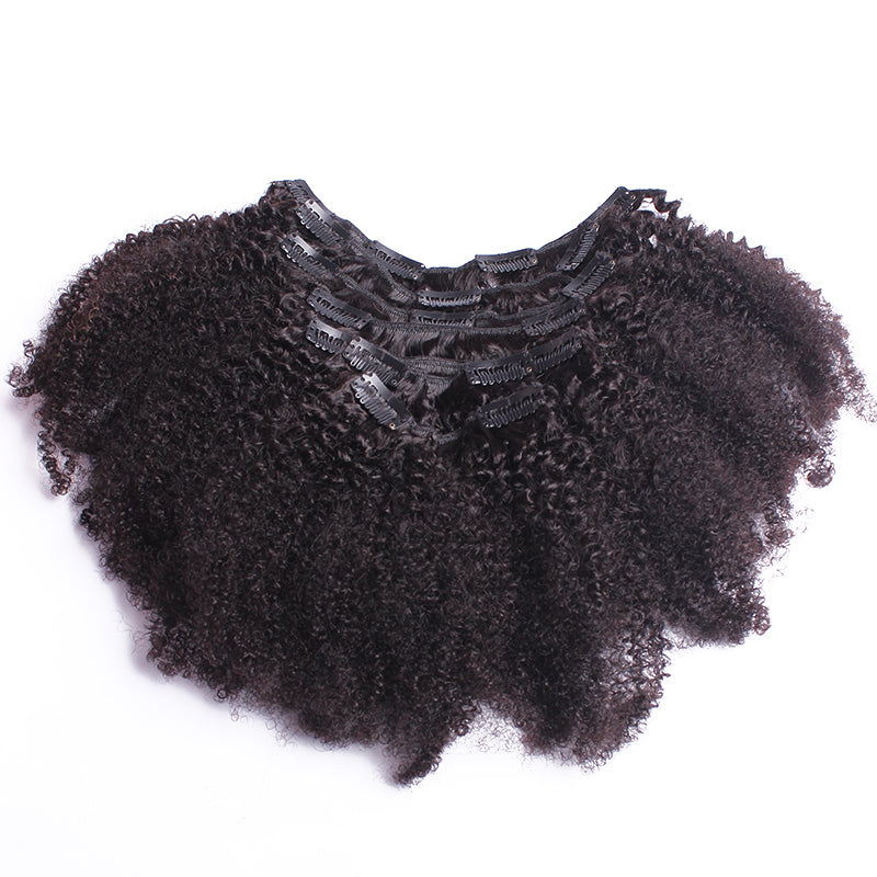 Afro Kinky Curly Clip In Human Hair Extensions 4B 4C Brazilian Human Natural Hair Clip Ins Dolago Remy Full Head
