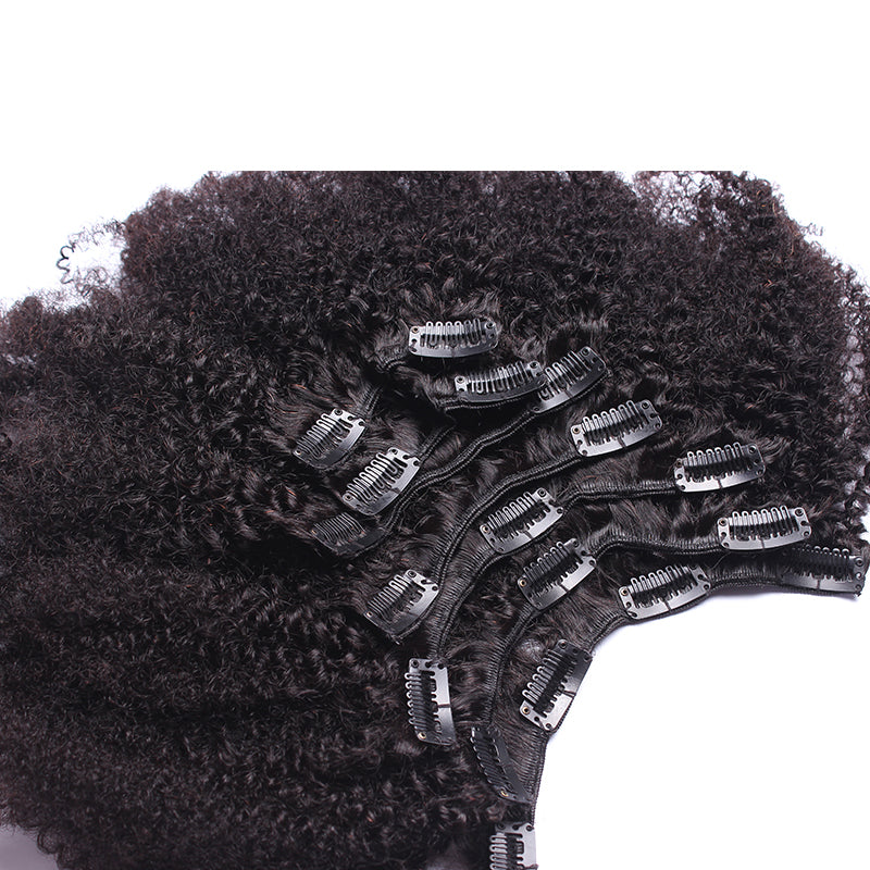 Afro Kinky Curly Clip In Human Hair Extensions 4B 4C Brazilian Human Natural Hair Clip Ins Dolago Remy Full Head