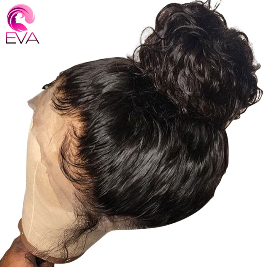 Glueless Curly Lace Front Human Hair Wigs Pre Plucked For Women Natural Black Brazilian Remy Lace Front Wigs With Baby Hair Eva