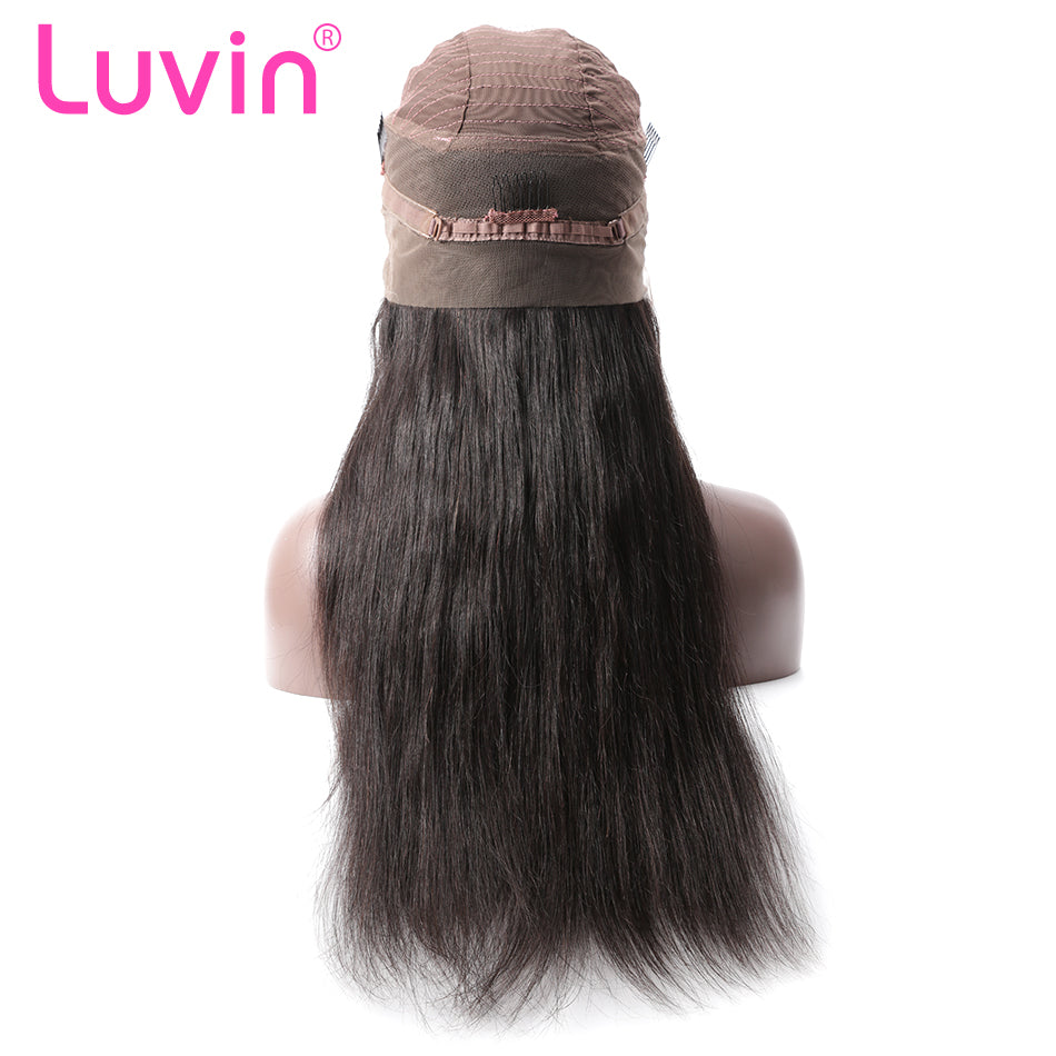 Luvin 360 Lace Frontal Wigs Pre Plucked With Baby Hair Straight Peruvian Remy Human Hair Full Lace Front Wigs For Black Women
