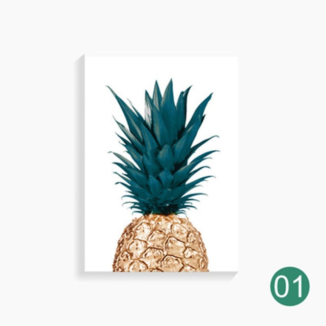 Nordic Pineapple Green Leaves Canvas Painting Wall Art Poster Home Decoration Posters