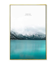Load image into Gallery viewer, Blue Ocean Snow Mountain Canvas Painting Seascape Wall Art Posters and Prints Nordic
