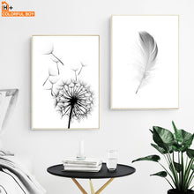 Load image into Gallery viewer, COLORFULBOY Posters And Prints Wall Art Canvas Painting Dandelion Feather Nordic
