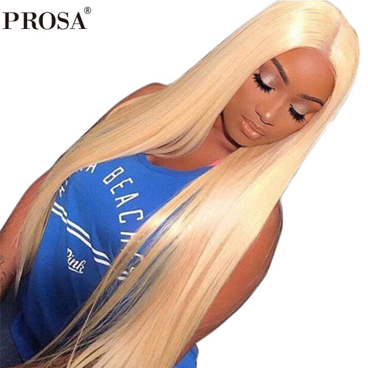 360 Lace Front Human Hair Wigs Pre Plucked 613 Blonde Wig 150% Density Brazilian Straight Hair Products Remy Prosa