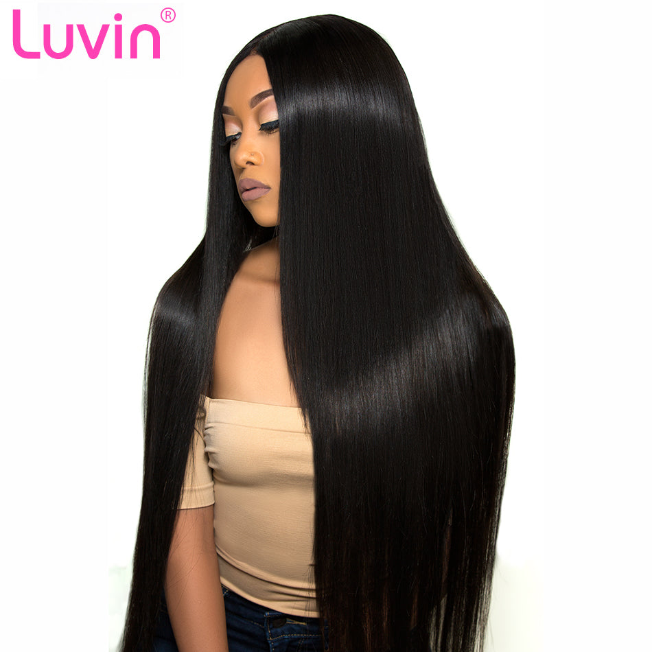 Luvin 360 Lace Frontal Wigs Pre Plucked With Baby Hair Straight Peruvian Remy Human Hair Full Lace Front Wigs For Black Women