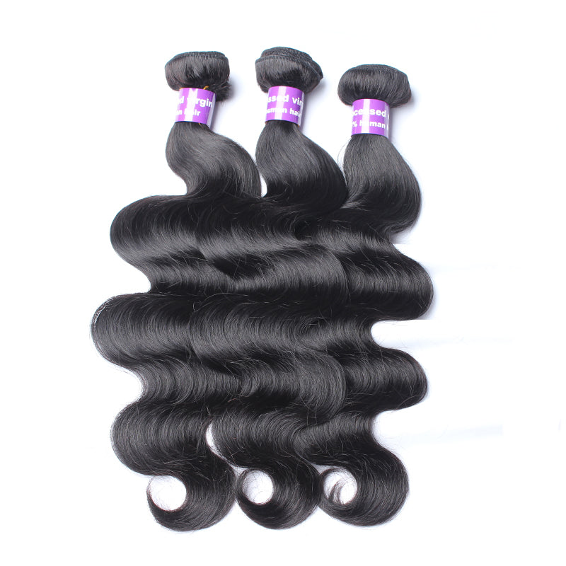 Brazilian Virgin Hair With Closure 4Pcs/Lot Body Wave Human Hair Bundles With Lace Closure 5x5 Prosa Hair Products